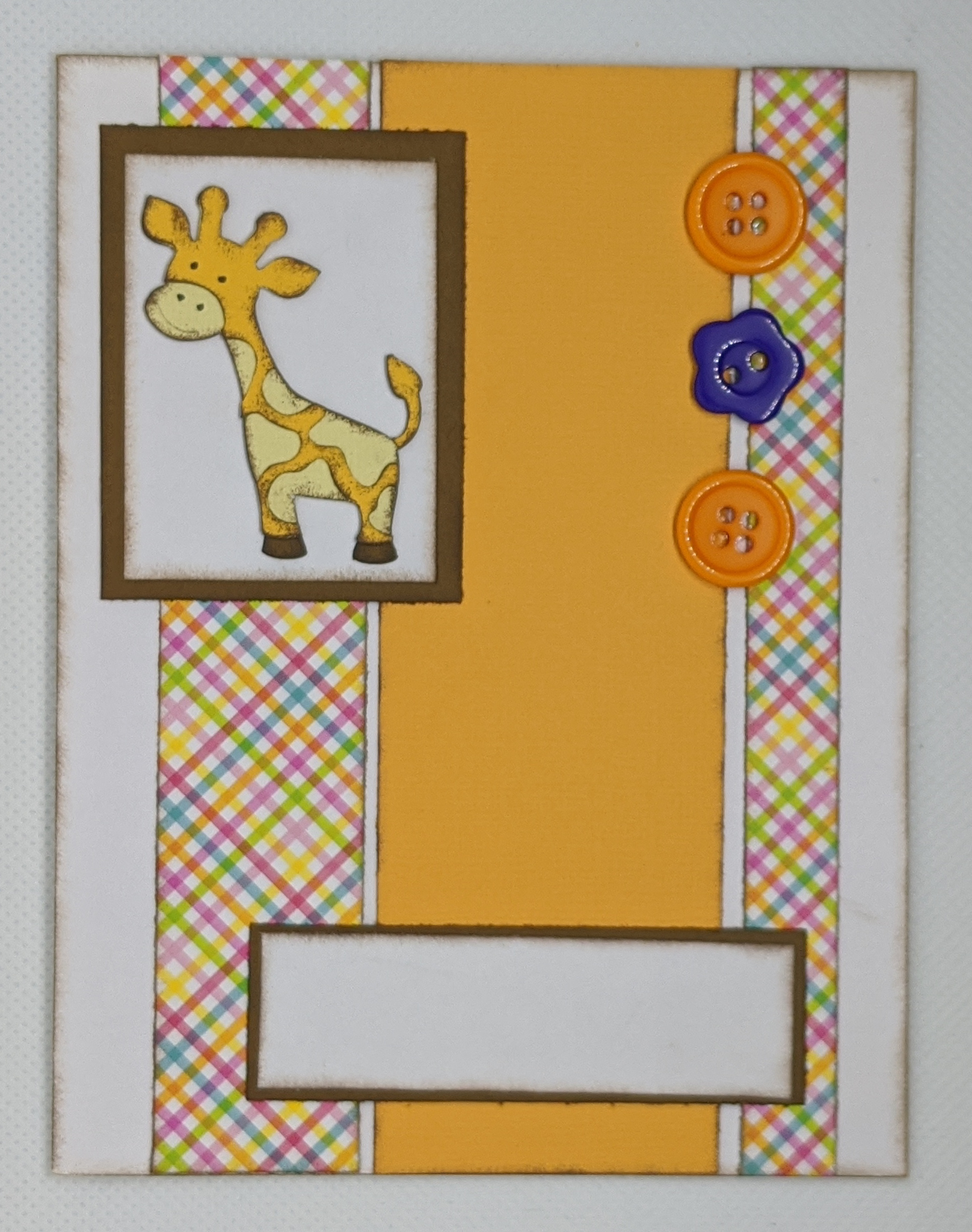 Girafe et boutons avec message personnalisable à plat